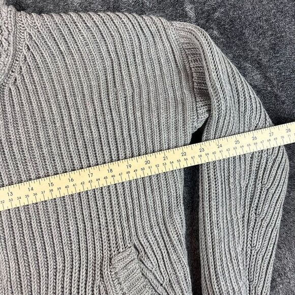 Nicole Farhi Chunky Knitted 100% Wool Hoodie Full Zip Gray Jacket Men's M* - Picture 10 of 16